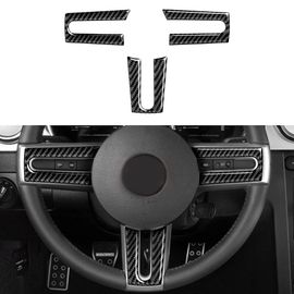 Autocollant De Couverture De Volant De Voiture En Fiber De Carbone, Pour Ford Mustang 2005 2006 2007 2008 2009, Accessoires D'intérieur