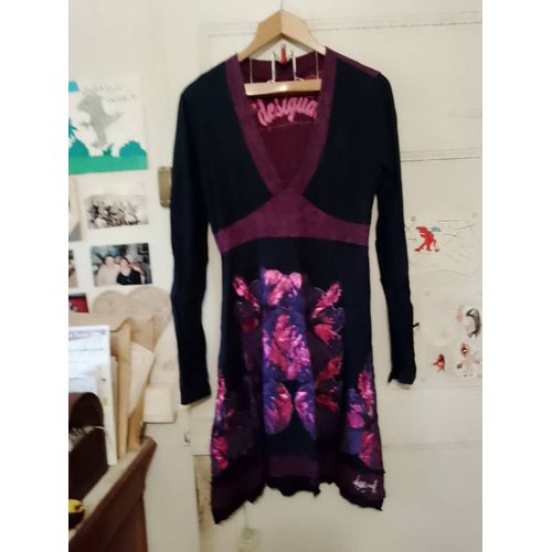 Robe Noire Motifs Colorés 40 L Desigual.