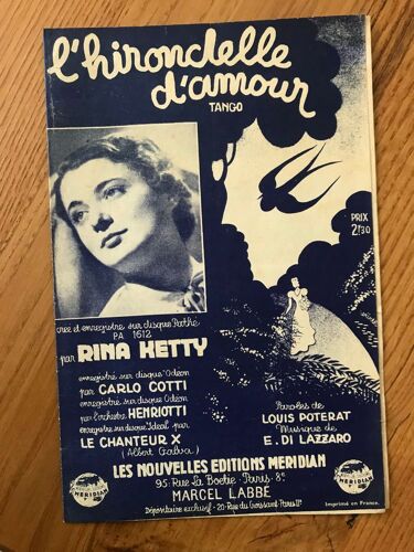 Partition L'hirondelle D Amour Rina Ketty