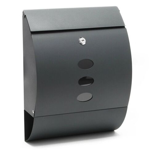 Boite aux lettres murale design porte journal acier galvanisé anthracite Helloshop26 16_0000078