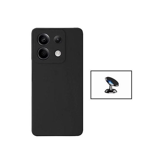 Kit Support Voiture Magnétique + Housse En Silicone Liquide Phonecare Compatible Avec Xiaomi Redmi Note 13 Pro 4g - Noir