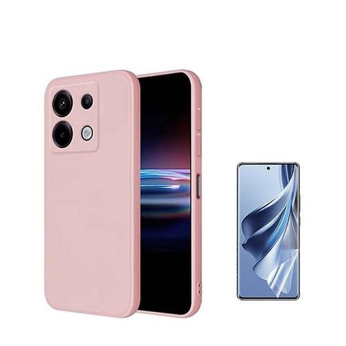 Kit De Film Hydrogel Avant À Couverture Complète + Couverture En Silicone Liquide Phonecare Compatible Avec Xiaomi Redmi Note 13 Pro 4g - Rose