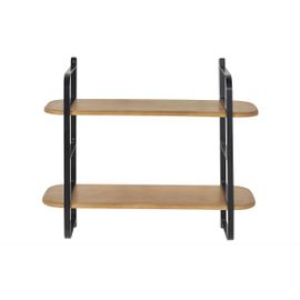 Étagère Murale En Bois Manguier Massif Et Métal Noir L70 Cm Akina
