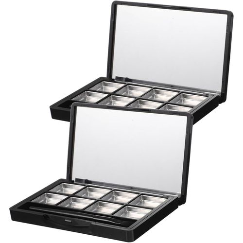 Lot De 2 Compartiments Vides Pour Palette De Maquillage Avec Miroir Et Pinceau, Organiseur Portable Pour Rouge À Lèvres 