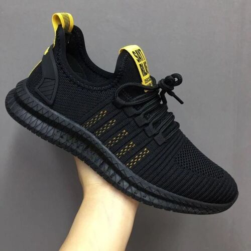 Chaussures De Sport Décontractées Pour Hommes-Chaussures De Course En Maille Respirante,,Taille 40 Noir/Jaune Noir + Jaune,40