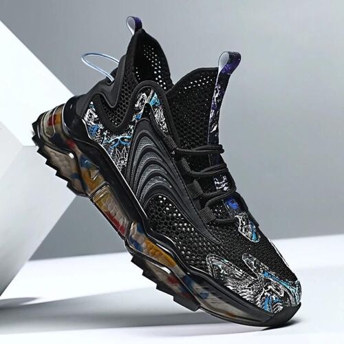 Chaussures De Sport Respirantes Pour Hommes-Baskets Décontractées En Tricot Creux D'été,Taille 45 Noir Noir,45