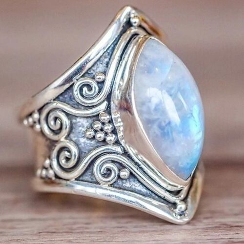 Bague En Argent Vintage Big Stone Pour Femme-Bohemian Boho Jewelry