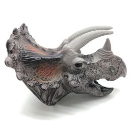 Marionnette à main Triceratops-Jouet dinosaure en caoutchouc souple pour enfants par