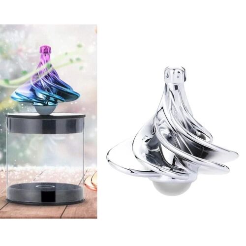 Fidget Spinner-Gyroscope À Vent Aérodynamique,Jouet Silencieux Anti-Stress,Argent Argent