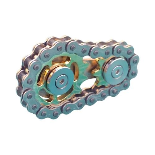 Gyro Fingertip Toy-Volant D'inertie De Pignon De Chaîne Edc En Métal,Plaqué Or