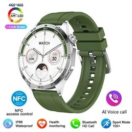 Huawei-Xiaomi Gt4 Pro Smartwatch Pour Homme,Suivi Gps,Amoled,Écran Hd 2024*466,Ndavid,Appel Bluetooth,466 - Type Green Silicone-Bt Call Watch