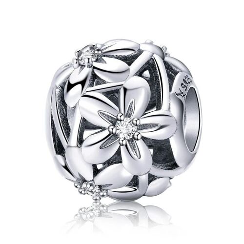 S925 Bracelet En Argent Sterling Fleur Goutte À Goutte De Perles D'huile-Accessoires De Bricolage