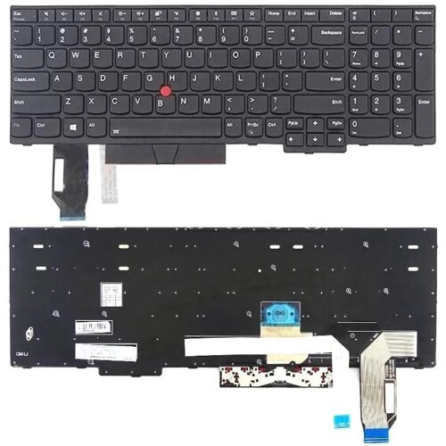 Lenovo ThinkPad E580 E585 E590 Clavier-Version US,Noir,Compatible avec P52 P53 P72 P73 Noir