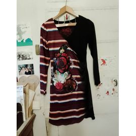 Robe Noire Motifs Colorés 38 M Desigual.