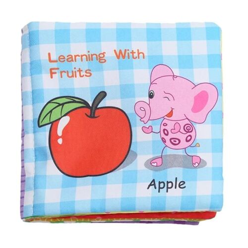 Hochets Pour Bébé Jouet-Livre En Tissu Animal Doux Pour Nouveau-Né Poussette Jouer Aux Fruits