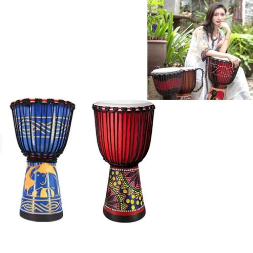 Tambourin Africain Tambourin-Instrument De Percussion En Peau De Mouton Pour Enfants,10"" Gravé