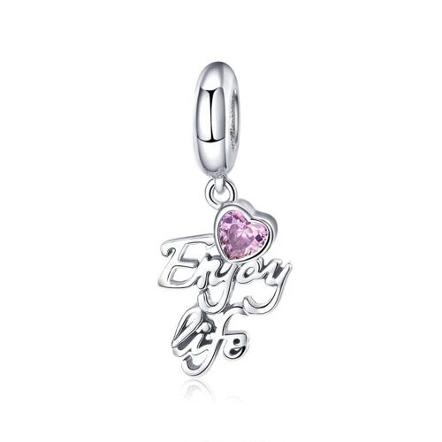 S925 Pendentif En Argent Sterling-Love Life Diy Collier Et Bracelet Par