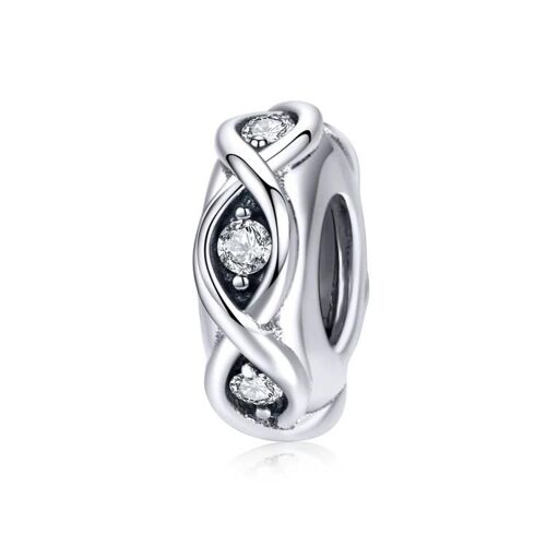 Bracelet En Perles En Argent Sterling S925-Zircon Perles En Vrac Par
