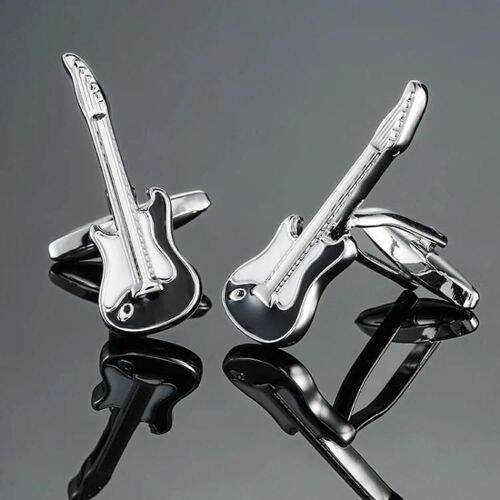 Boutons De Manchette Note De Musique En Laiton-2 Paires Noir & Blanc Petit Violon
