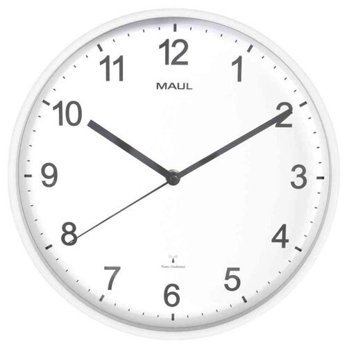 MAUL Horloge murale/radio MAULspint, diamètre: 300 mm, blanc