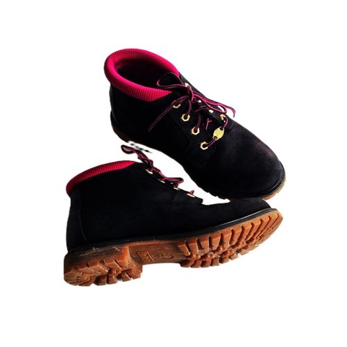 Bottines Timberland Pointure 39 Noir Et Rose À Lacets Tbe