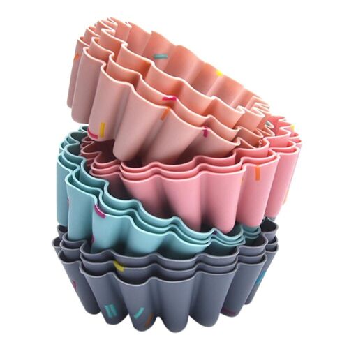 Moules À Gâteaux En Silicone - 12 Couleurs Assorties, Résistants À La Chaleur, Antiadhésifs, De Qualité Alimentaire, Réutilisables