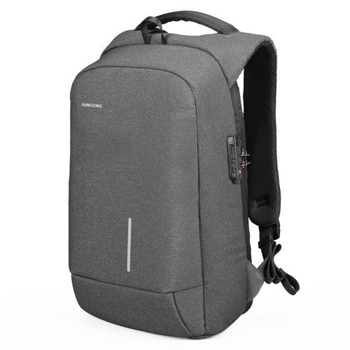 KINGSONS KS-3149 sac à dos pour ordinateur portable étudiant antivol USB sac à bandoulière 15 pouces + serrure