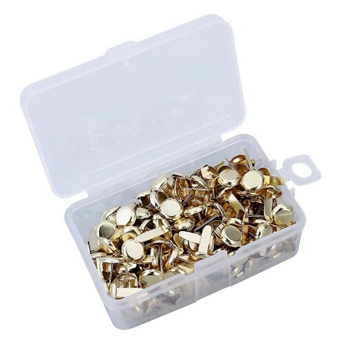 Attaches Parisiennes En Métal Doré Pour Travaux Manuels - 200 Pièces Dans Une Boîte De Rangement, Antirouille, 0,8 Cm, Idéales Pour Le Scrapbooking