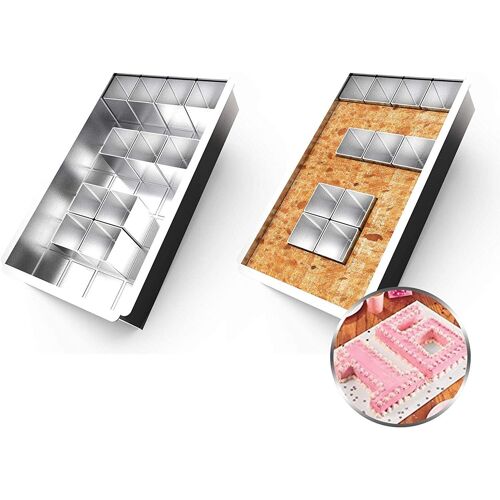 Ensemble De Moules De Cuisson Réglables En Aluminium Antiadhésif Pour Lettres Et Chiffres À Faire Soi-Même, 29,5 X 16,9 Cm