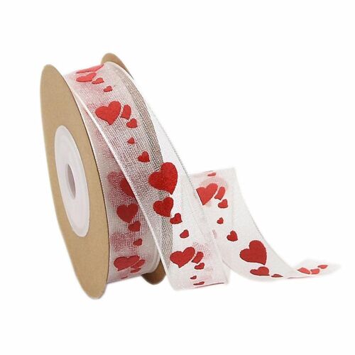 Ruban À Motif Coeur Pour Emballage Cadeau Et Décorations - 10 M En Polyester Résistant, Idéal Pour La Saint-Valentin Et Les Mariages