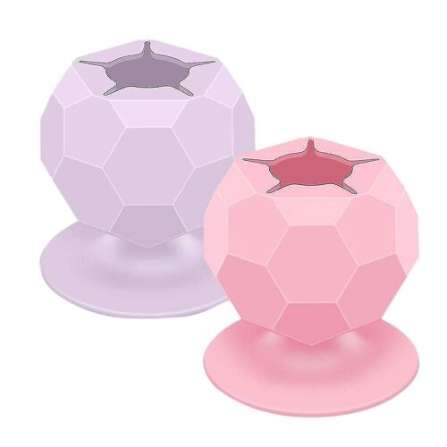 Lot De 2 Récupérateurs De Déchets De Désherbage En Vinyle Avec Ventouses ¿ Rangement En Silicone Rose Et Violet Pour Travaux Manuels