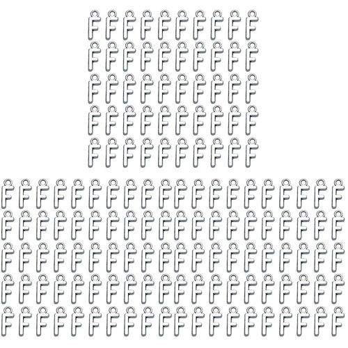 150 Pendentifs Lettres En Alliage D'argent Antique Pour La Fabrication De Bijoux, Colliers, Bracelets Et Accessoires Diy