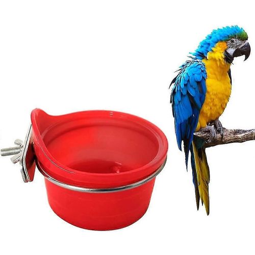 Mangeoire Multifonction Pour Perroquets Evago - Mangeoire À Oiseaux - Mangeoire À Oiseaux - Accessoires De Décoration De Cage À Oiseaux - Rouge