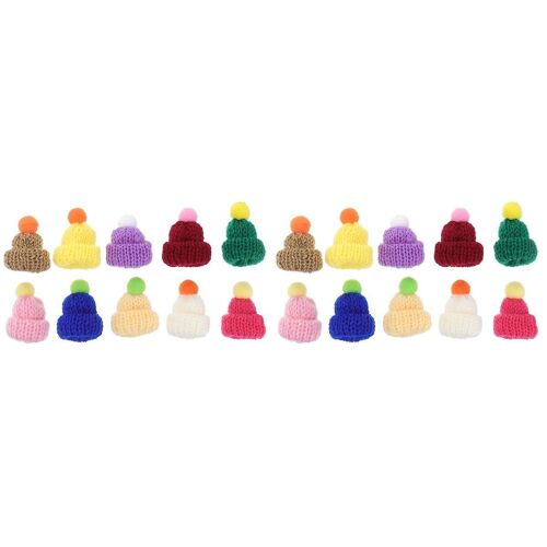 Mini Bonnets Tricotés Pour Loisirs Créatifs - Lot De 10 Décorations En Peluche Colorées