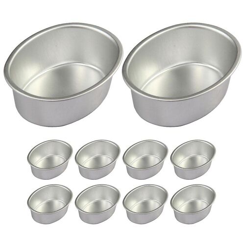 Lot De 10 Moules À Gâteaux Professionnels En Acier Inoxydable Pour La Maison Et La Boulangerie, Antiadhésifs, Durables, 8,60 X 5,00 X 2,50 Cm