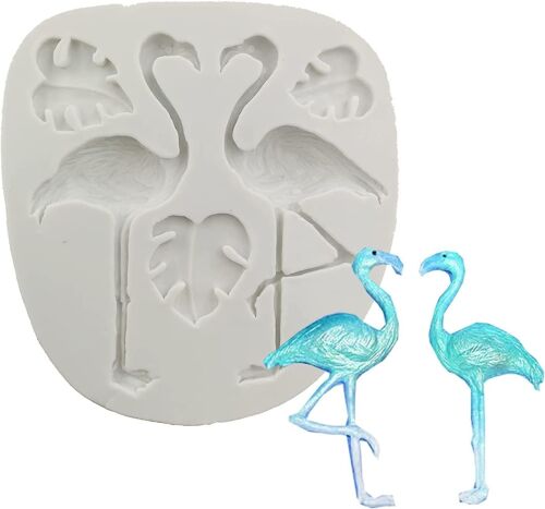 Moule À Gâteau En Silicone Motif Forêt Tropicale ¿ Moule À Chocolat Et Bonbons En Forme De Flamant Rose Et De Feuille Pour Pâtisserie Et Loisirs Créatifs