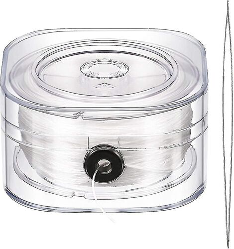 Cordon Élastique Transparent De 0,8 Mm Pour Bracelets, Longueur 50 M, Avec Aiguille À Perler ¿ Matériau De Fabrication Durable Et Flexible