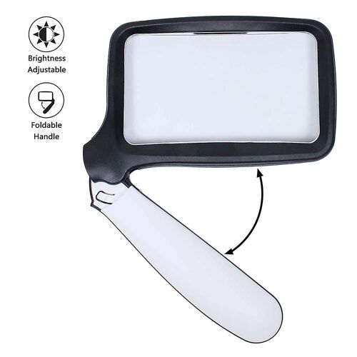 Loupe Pliante Avec Éclairage Led - Grossissement X2, Design Ergonomique Pour Une Lecture Facile Et Des Loisirs