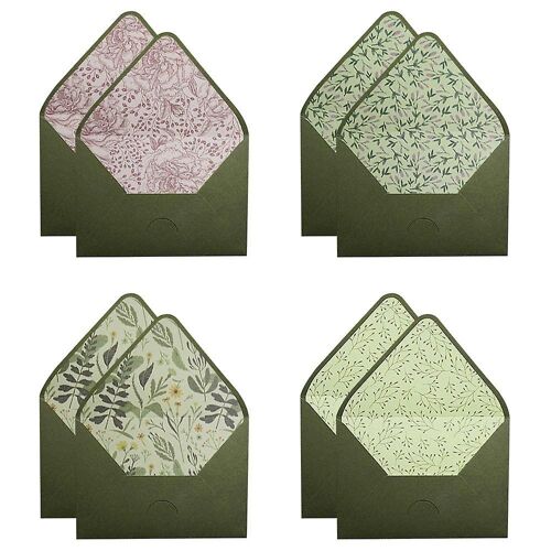 Lot De 8 Enveloppes En Papier Vert Foncé ¿ Durables 16 X 11,3 Cm Pour Invitations, Cartes Et Courrier Personnel