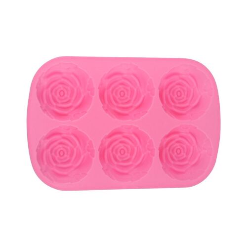Moule À Gâteau En Silicone À 6 Cavités, Antiadhésif, Sans Bpa, Résistant À La Chaleur Et Au Froid, Rose, 26 X 16,5 Cm