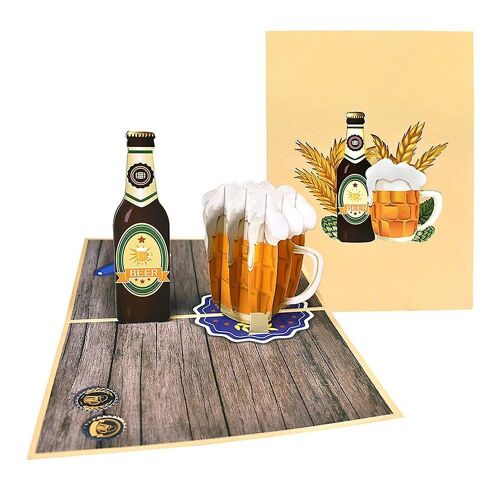 Carte pop-up 3D avec enveloppe et carte de v?ux - Carte d'anniversaire faite main en papier de haute qualité