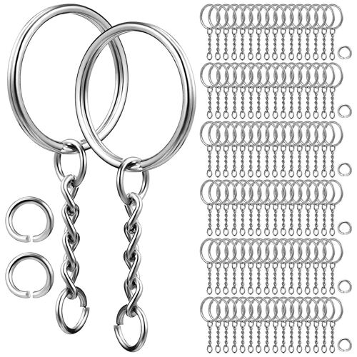 Porte-Clés Professionnels Avec Chaînes Et Anneaux Ouverts - Lot De 120, Métal Durable, Rangement Facile Des Clés