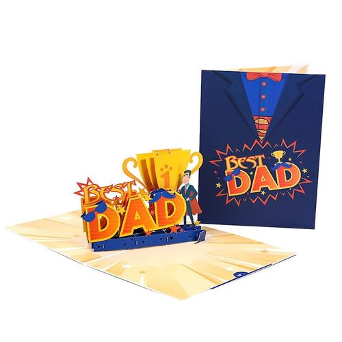 Carte Pop-Up 3d Pour Papa ¿ Motif Super Papa, 15 X 20 Cm, Enveloppe Et Carte Vierge Incluses