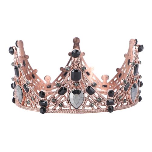 Couronne De Gâteau En Métal Noir Et Doré Pour Mariages, Fêtes Et Autres Événements - 11 X 11 X 4,8 Cm