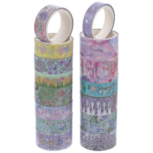 Ensemble D'autocollants Washi Vibrants Pour Scrapbooking - 15 Rouleaux De Rubans Décoratifs Diy Pour L'artisanat Et La Journalisation