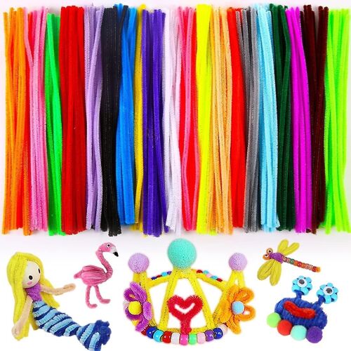 Ensemble De 200 Cure-Pipes - 20 Couleurs, Diamètre 6,5 Mm, Longueur 305 Mm, Idéal Pour Les Loisirs Créatifs Et Les Activités Pour Enfants