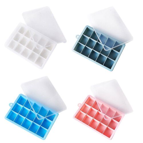 Moule À Glaçons En Silicone De Qualité Supérieure Avec Couvercle ¿ Qualité Alimentaire, Écologique, Polyvalent Pour La Glace, Les Desserts Et Plus Encore