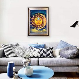 Kit De Peinture Diamant Diy Soleil Et Lune 12x16 Pouces Pour Adultes ¿ Artisanat Avec Perles En Résine Colorées