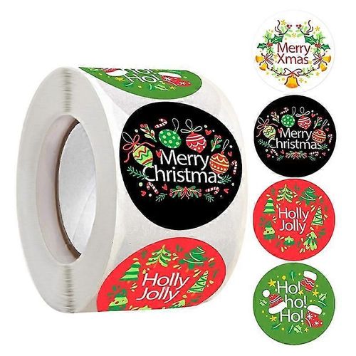 Rouleau De 500 Étiquettes Autocollantes « Joyeux Noël » Pour Cartes De Noël, Cadeaux Et Décorations