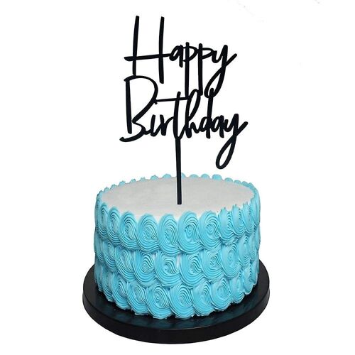 Lot De 20 Décorations De Gâteaux D'anniversaire En Acrylique Noir, 10,4 Cm De Large, Piston De 16,8 Cm, Réutilisables